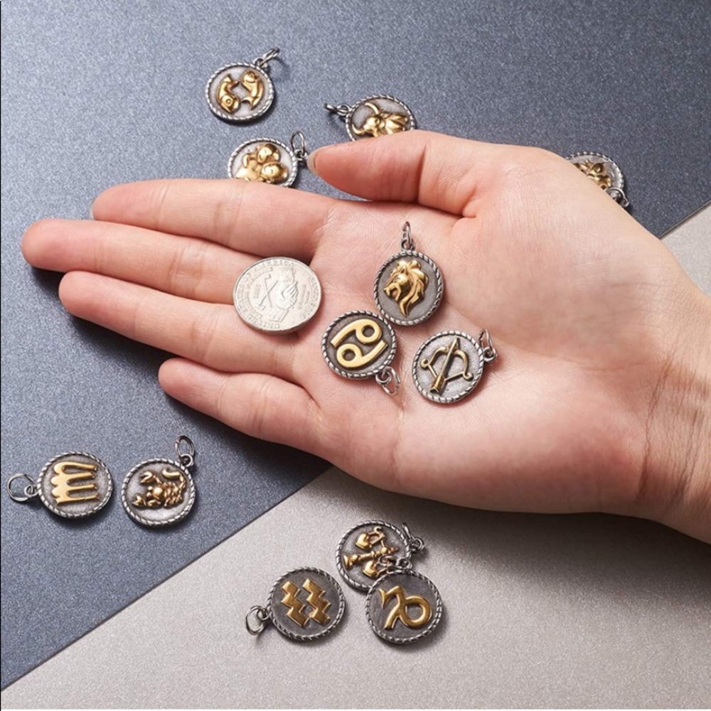♎️ LIBRA zodiac sign silver & gold stainless steel wrap around necklace - Picture 7 of 12